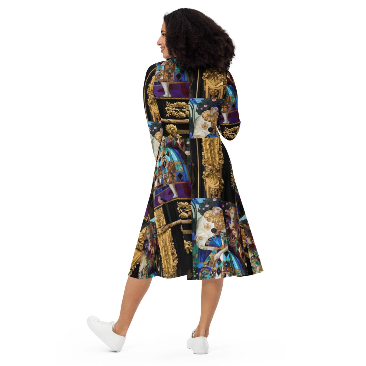 Designer Wedding Guest Midi Dress - Image 4