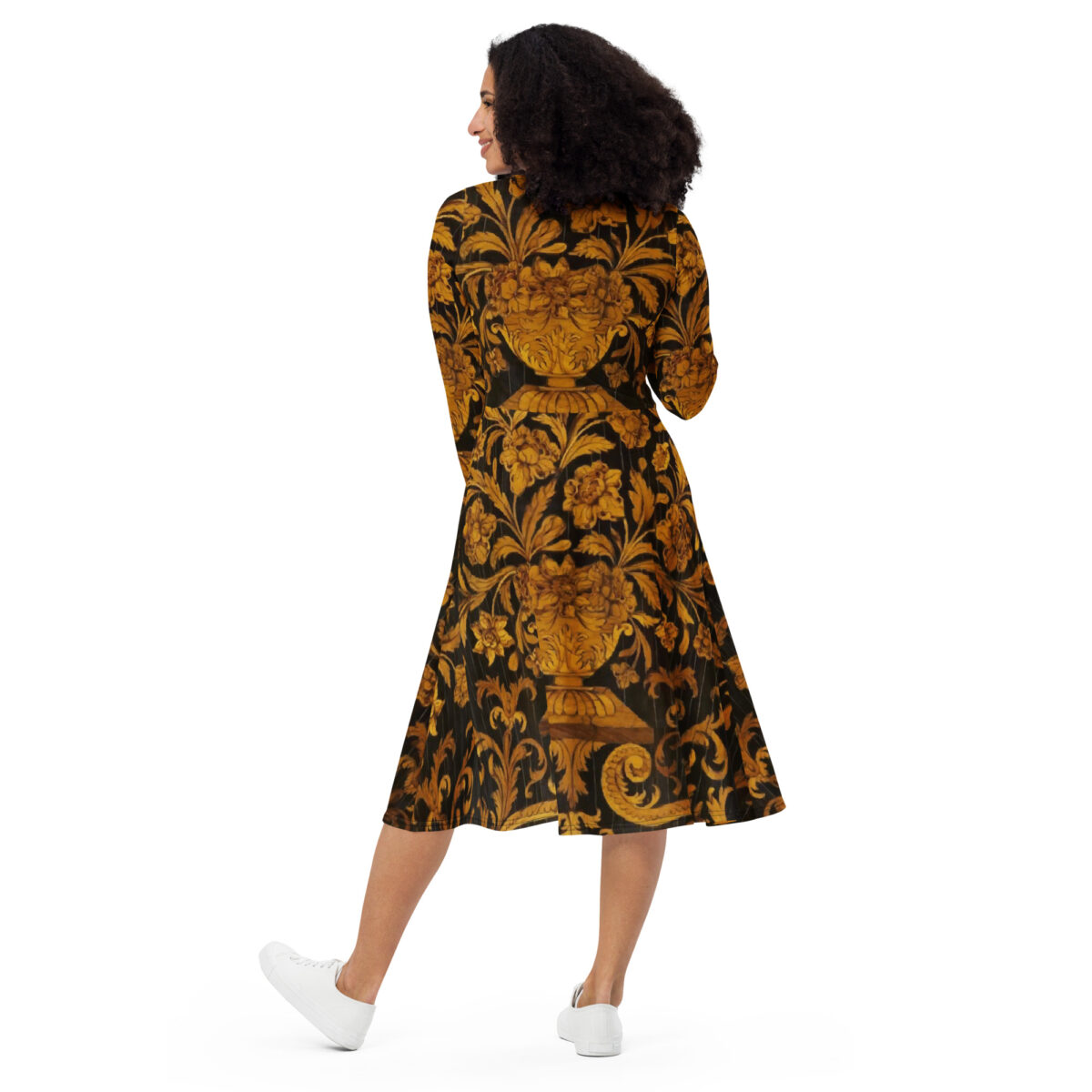 Black Gold Midi Dress - Image 5