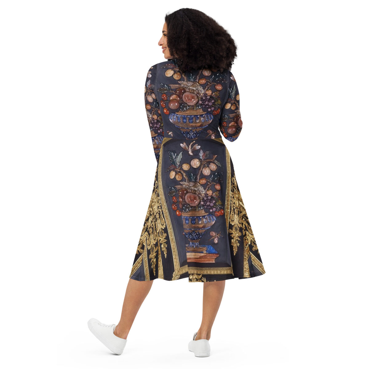 Purple Gold Midi Dress - Image 5