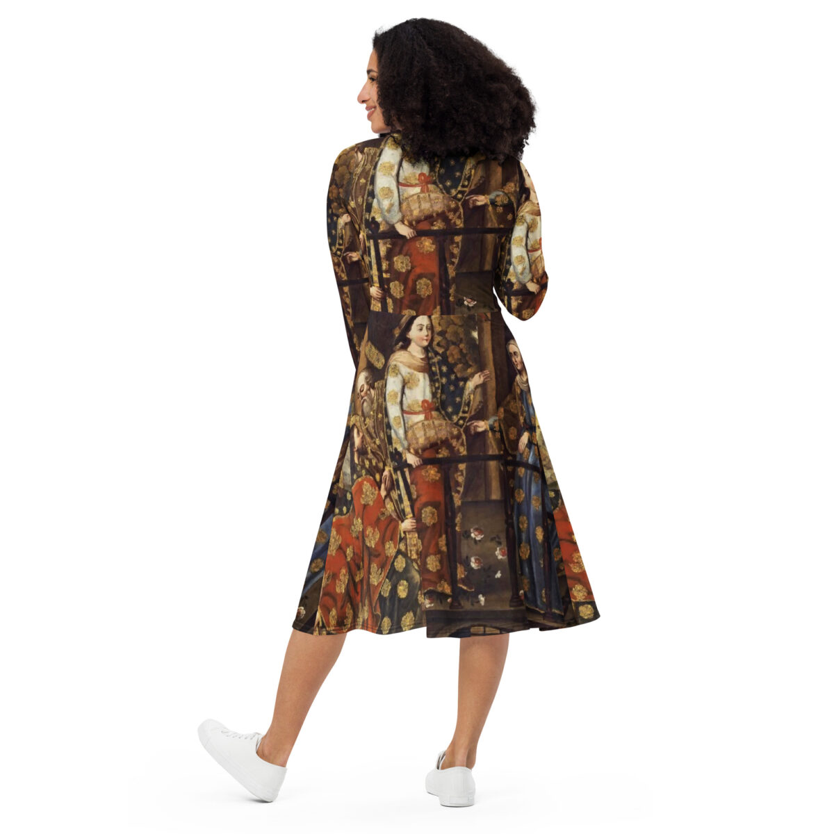 Gold Brown Midi Dress - Image 5