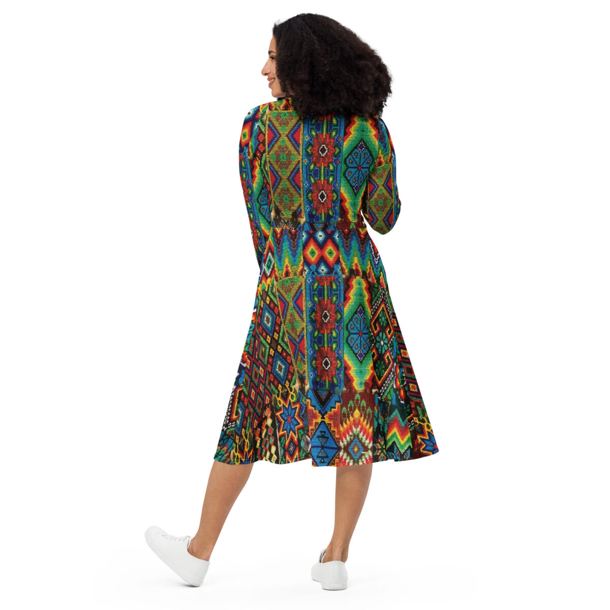 Native American Tribe Print Midi Dress - Image 4