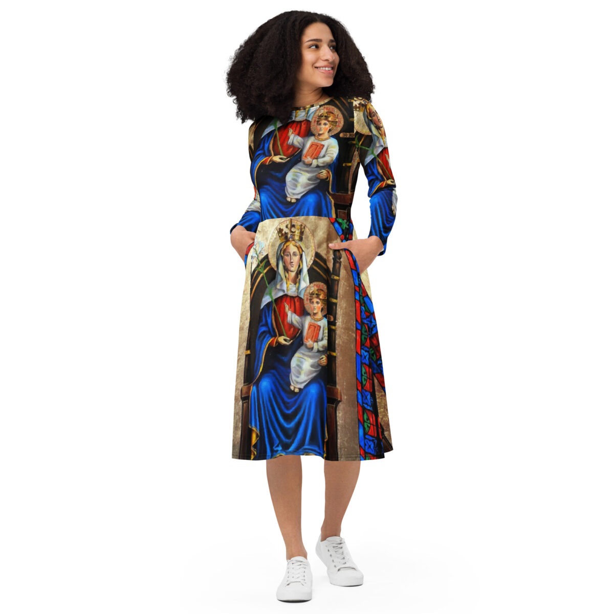 Blue White Midi Dress - Image 3