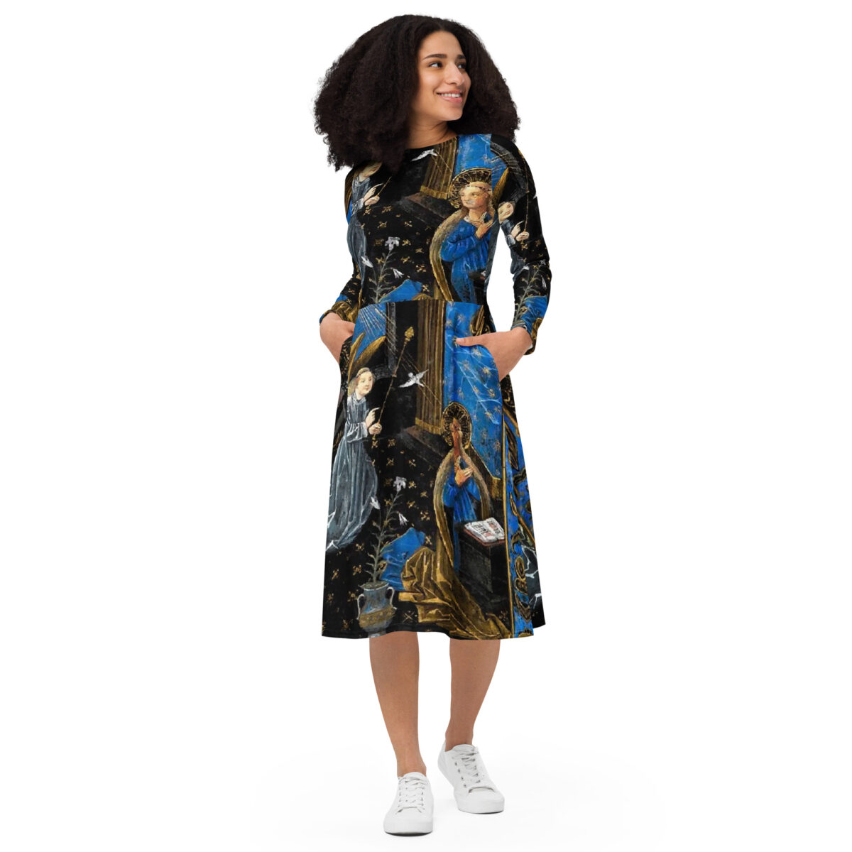 Black Blue Midi Dress - Image 3