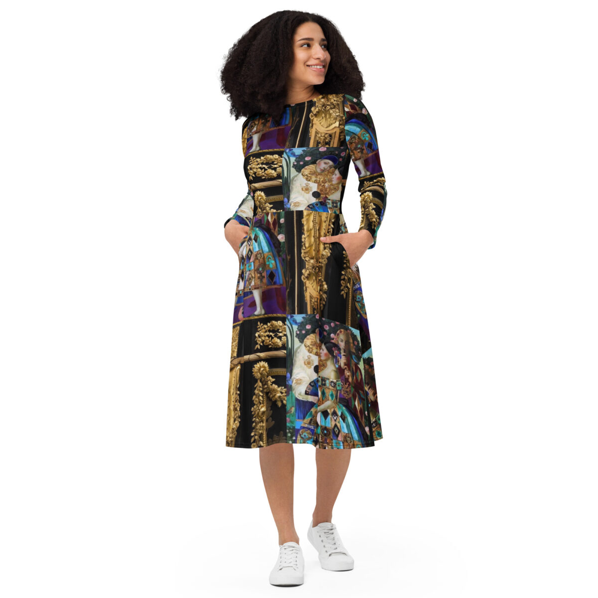 Designer Wedding Guest Midi Dress - Image 3