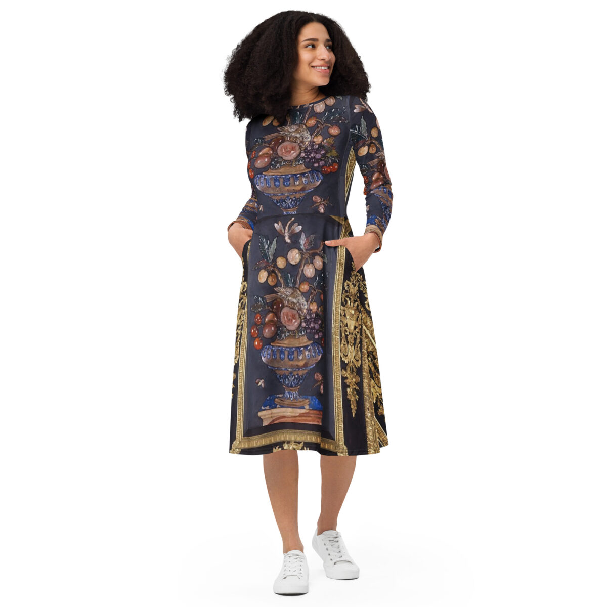 Purple Gold Midi Dress - Image 4