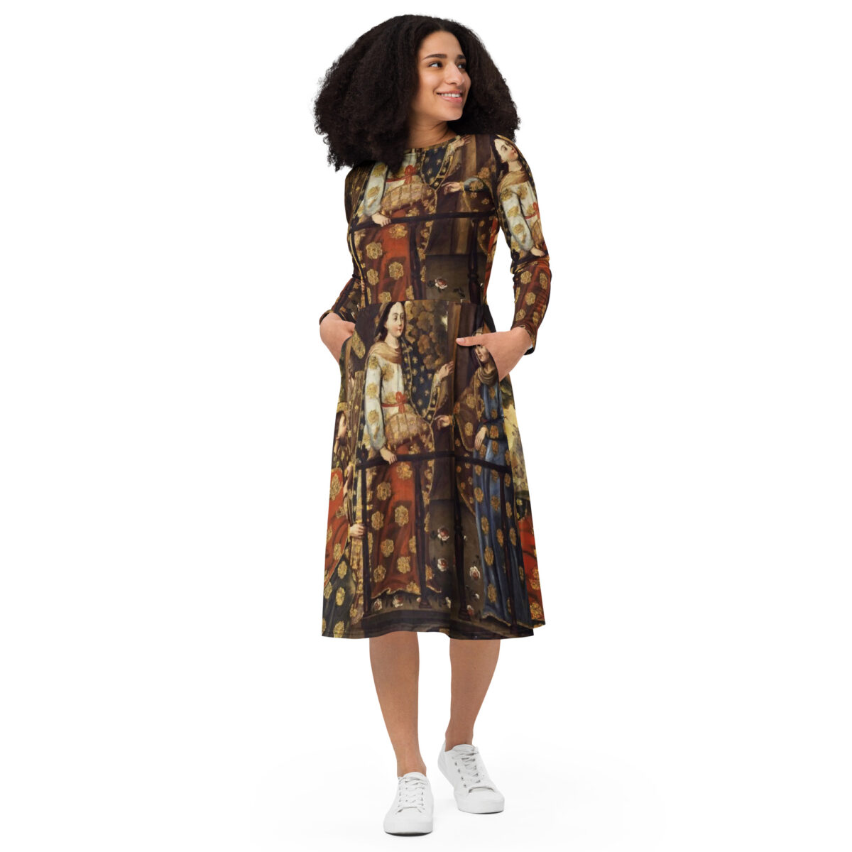 Gold Brown Midi Dress - Image 4