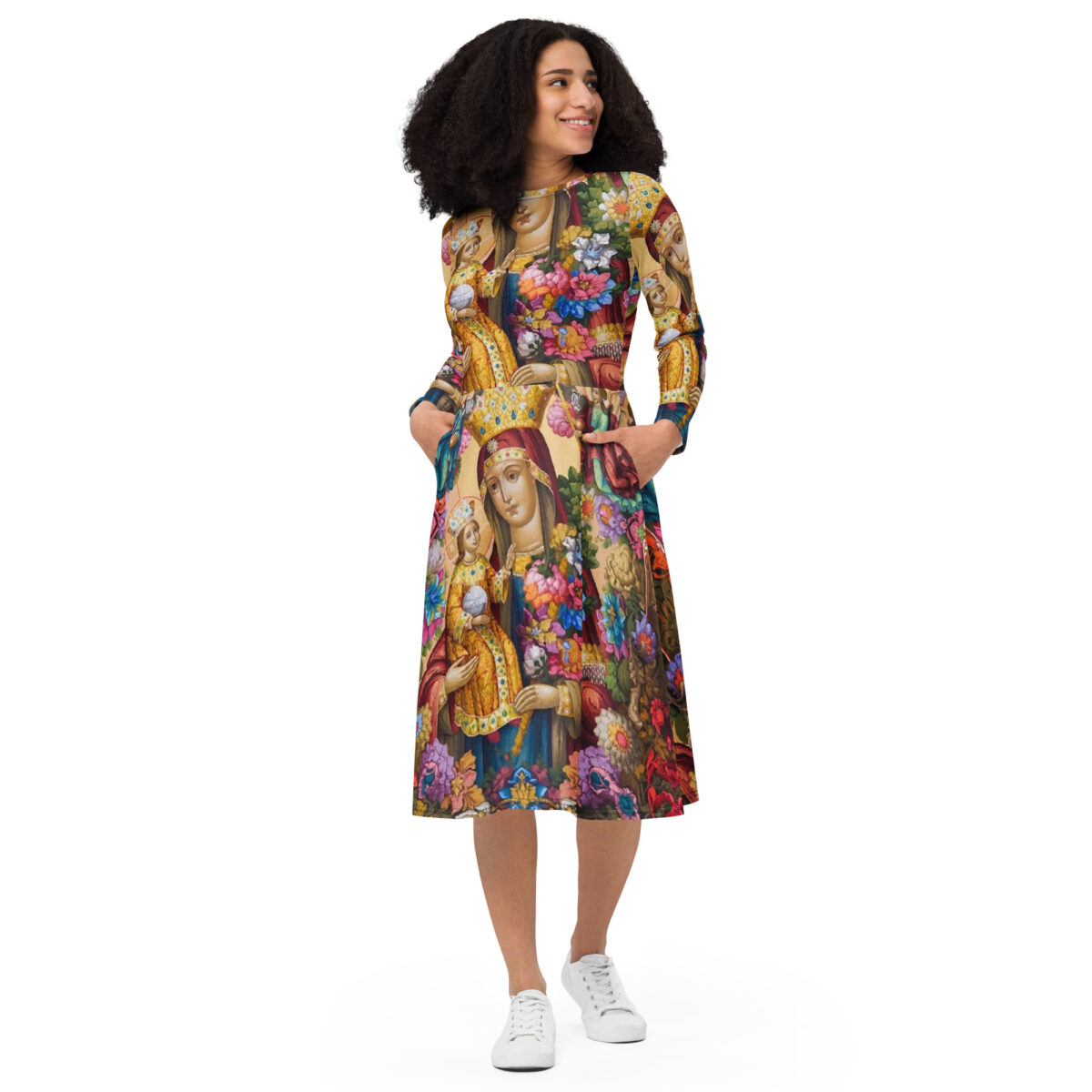 Yellow Gold Midi Dress - Image 4