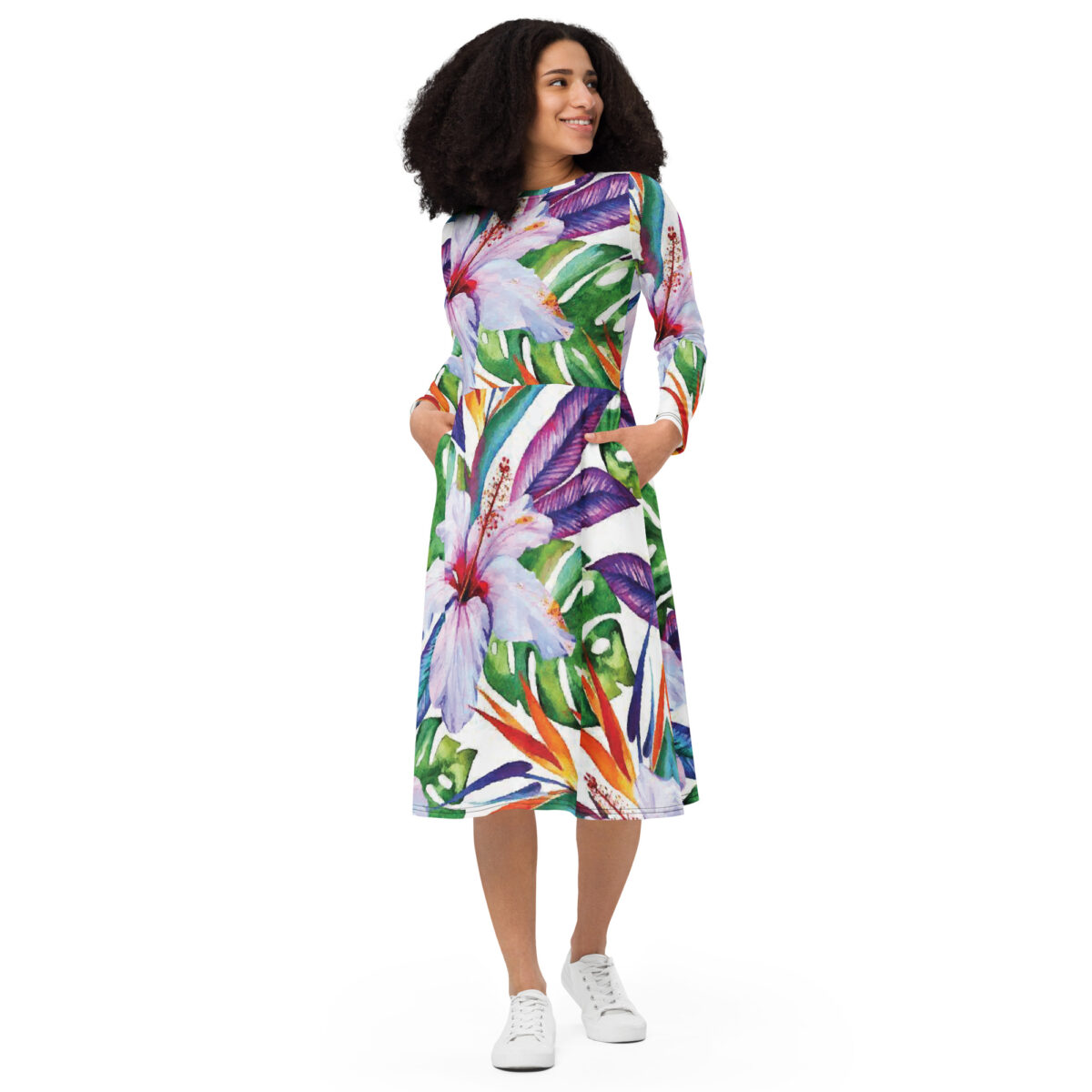 Floral Wedding Guest Midi Dress - Image 3