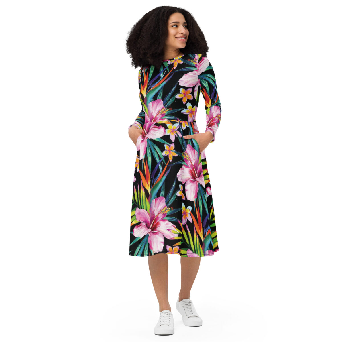 Floral Wedding Guest Midi Dress - Image 3