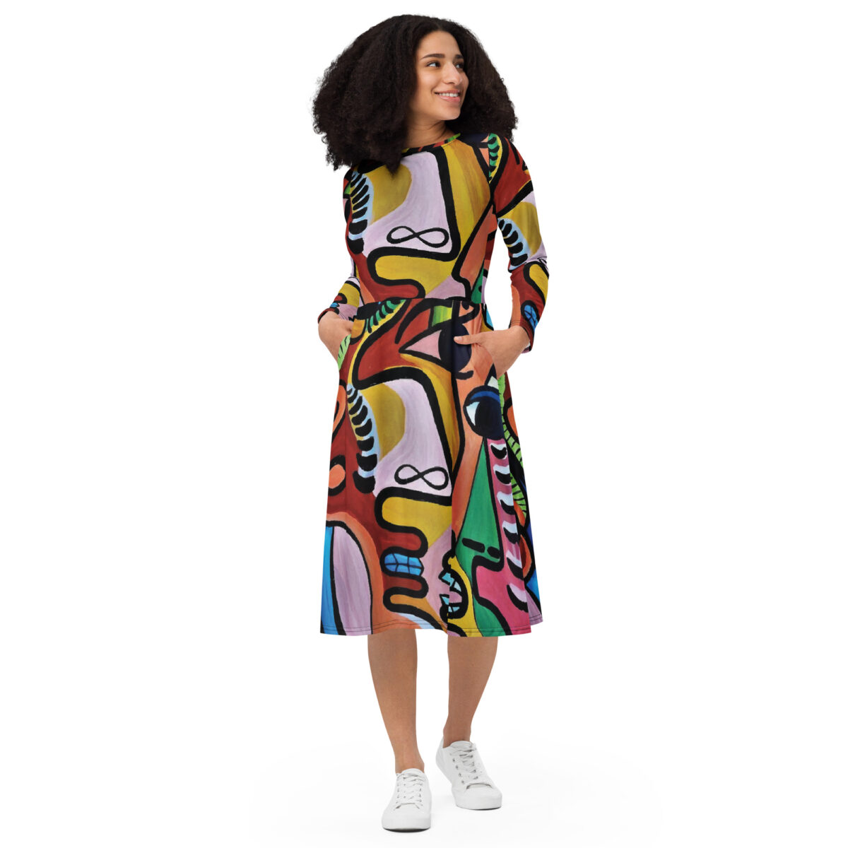 Colorful Midi Dress - Image 3