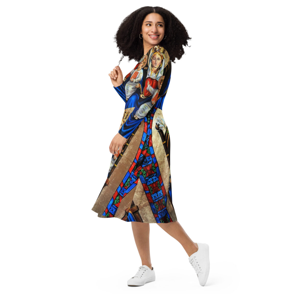 Blue White Midi Dress - Image 5