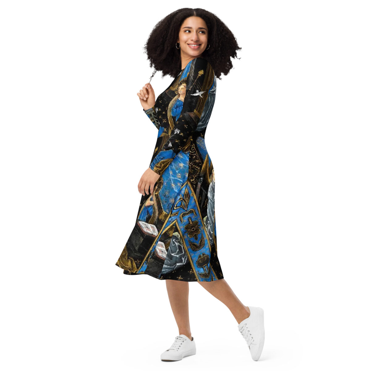 Black Blue Midi Dress - Image 5