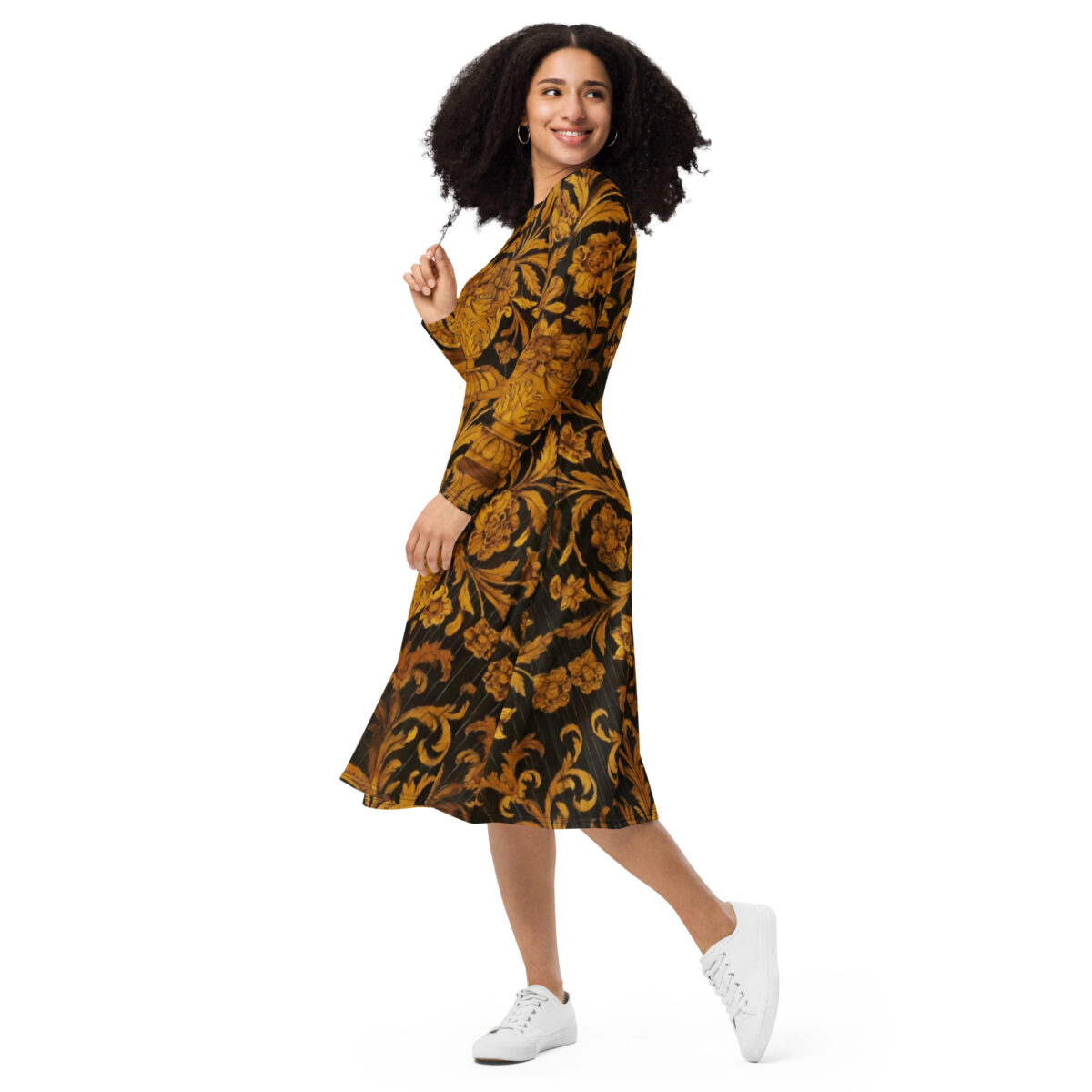 Black Gold Midi Dress - Image 6