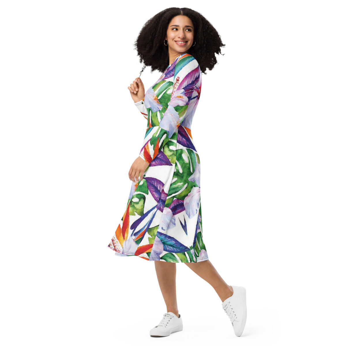 Floral Wedding Guest Midi Dress - Image 5