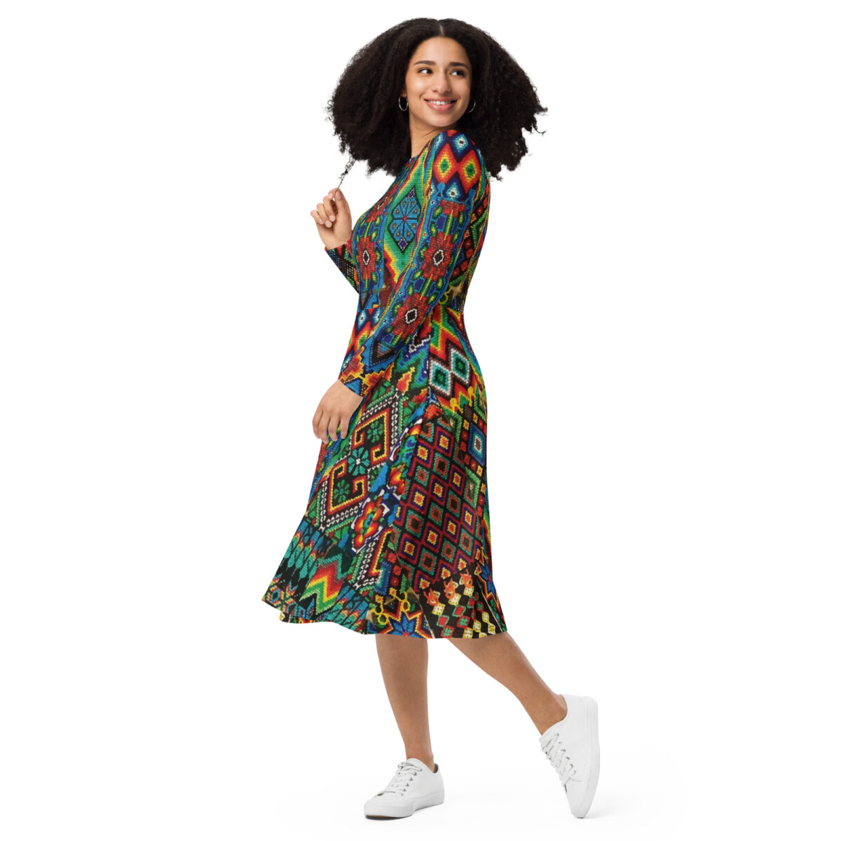 Native American Tribe Print Midi Dress - Image 5