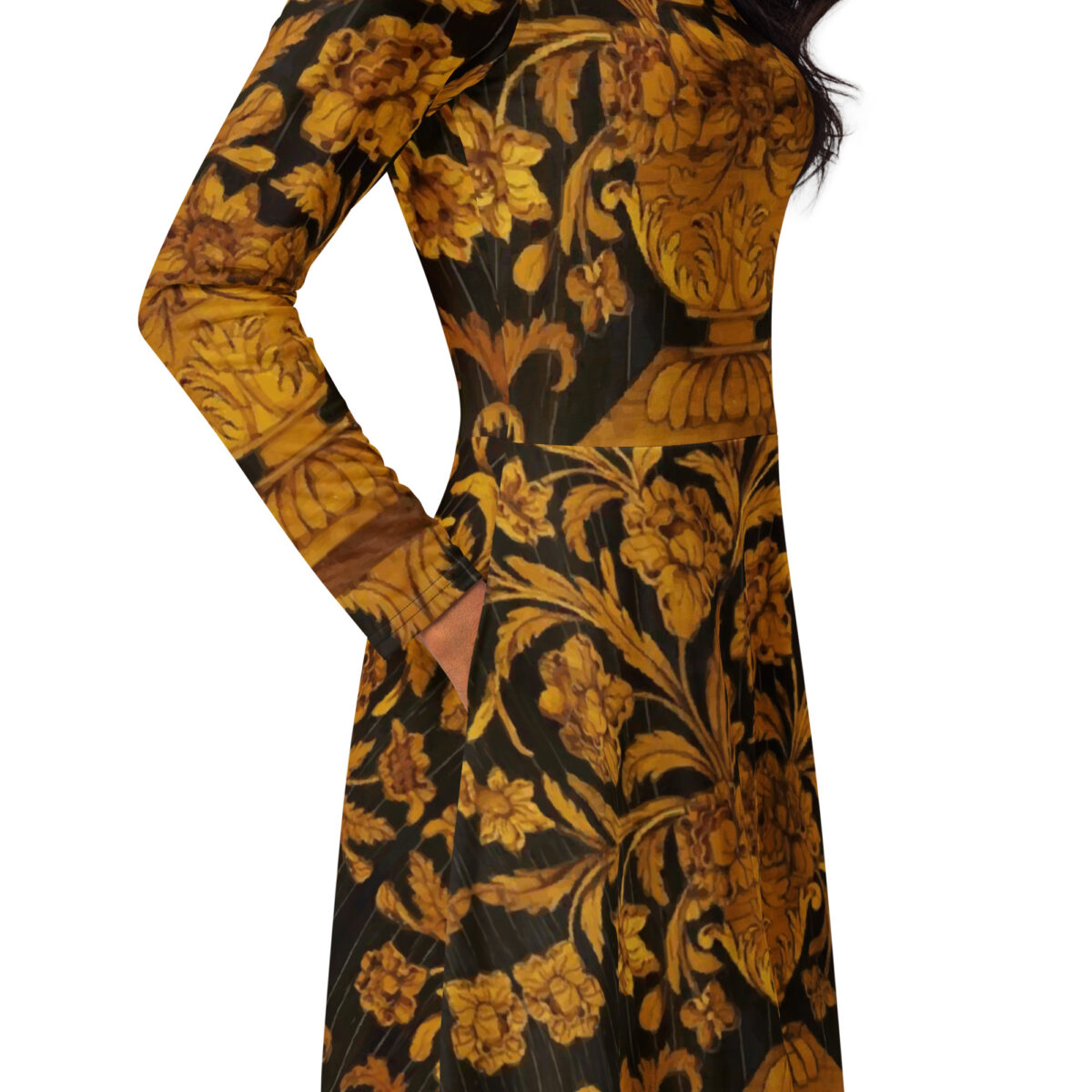 Black Gold Midi Dress - Image 2