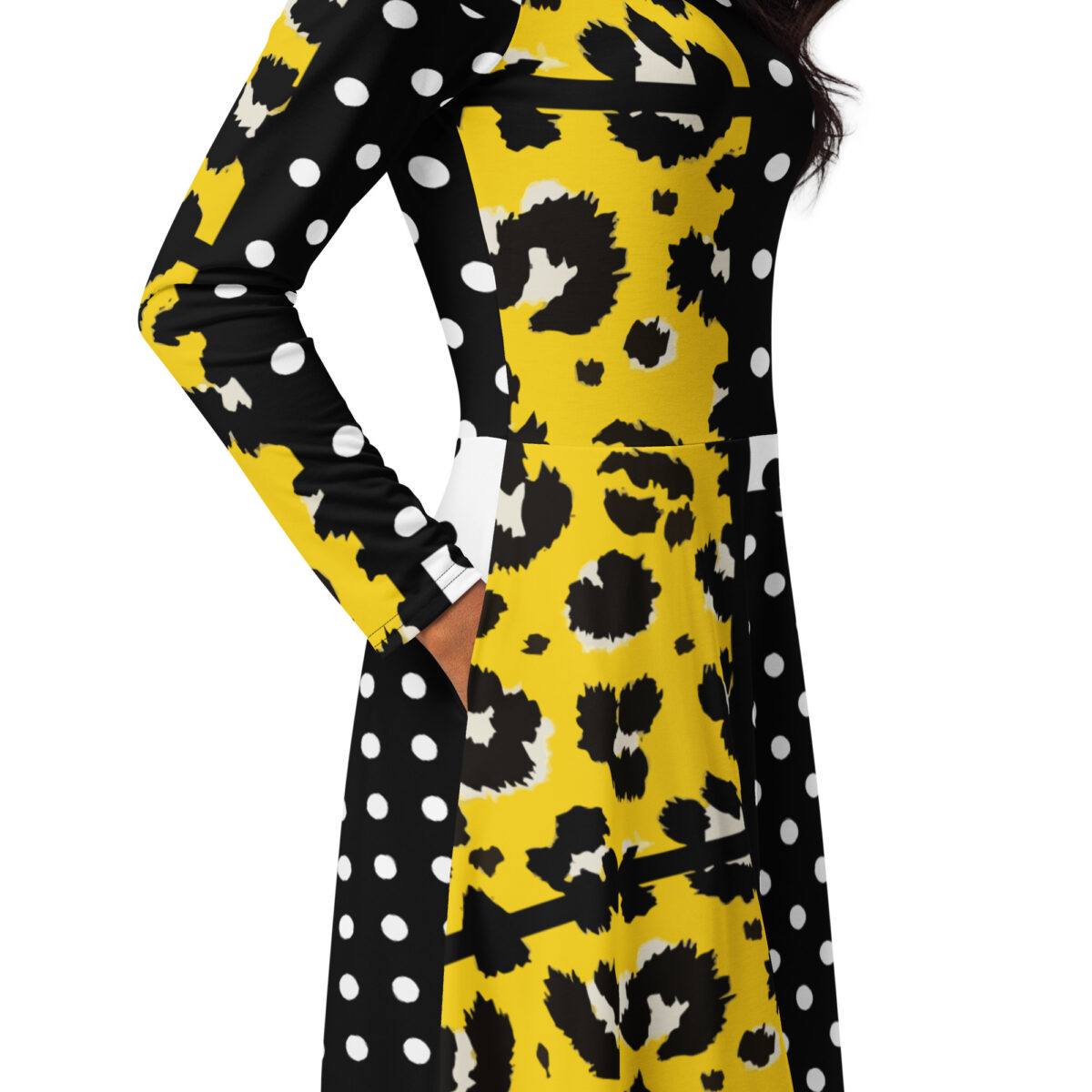 Polka Dots Yellow Midi Dress - Image 2