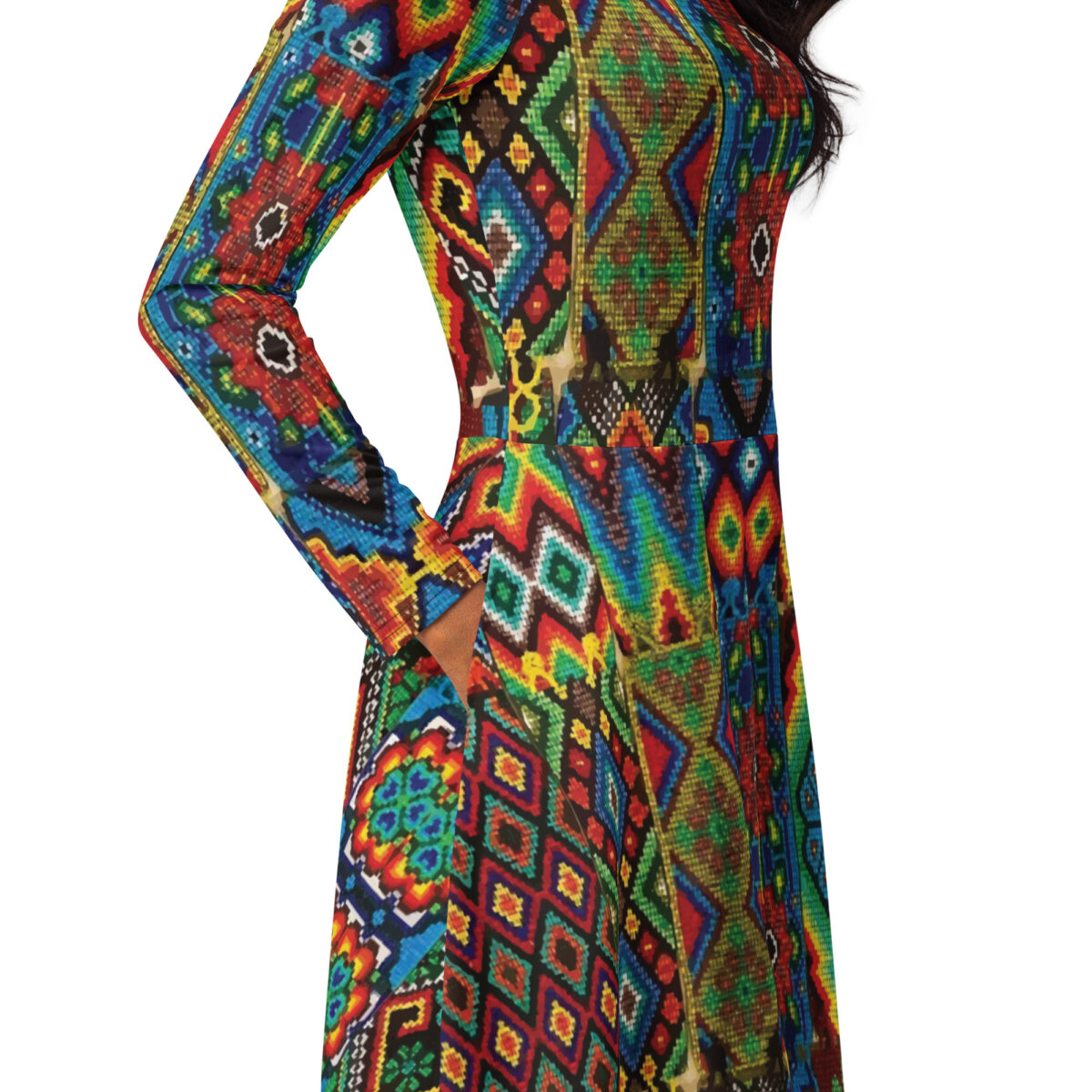 Native American Tribe Print Midi Dress - Image 2