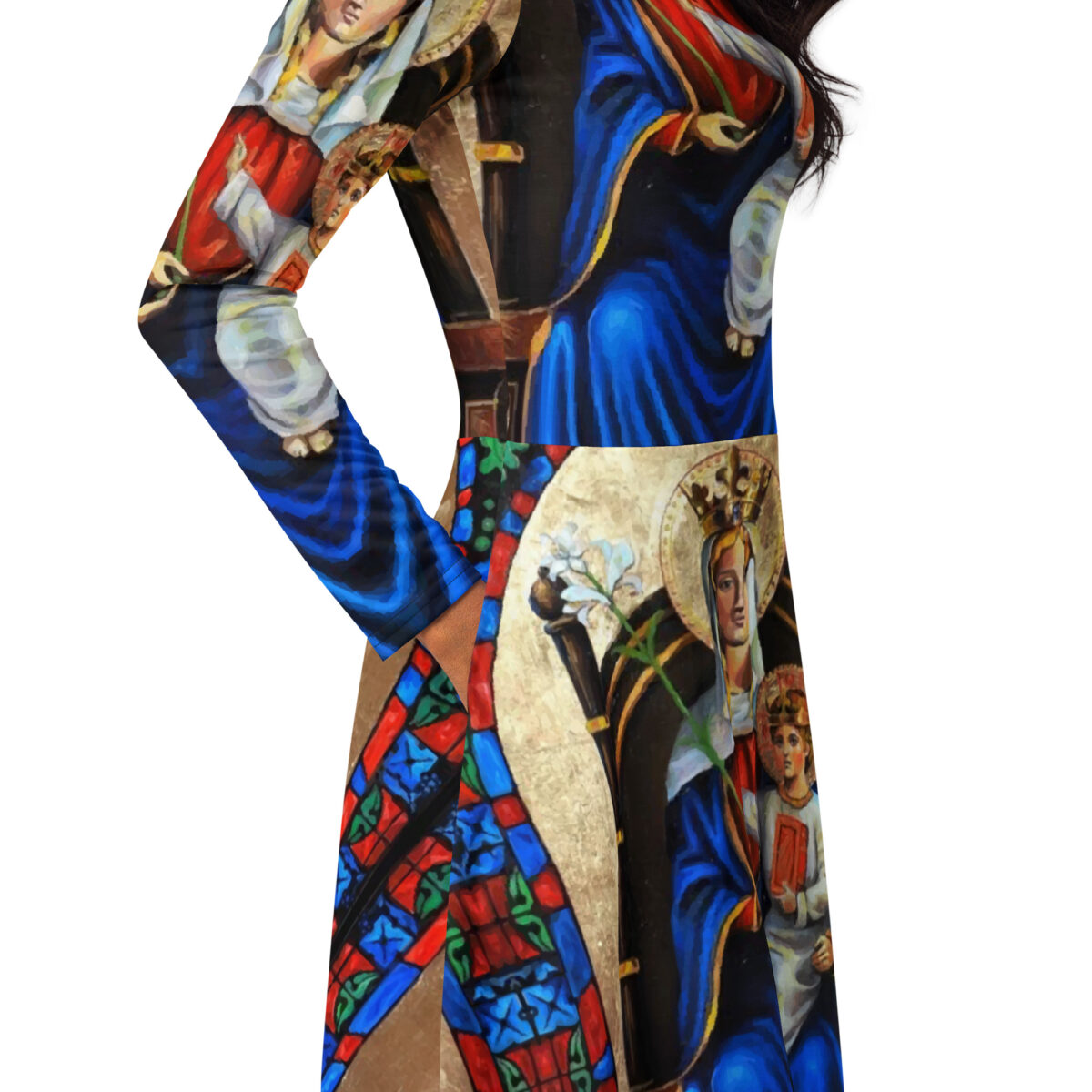 Blue White Midi Dress - Image 2