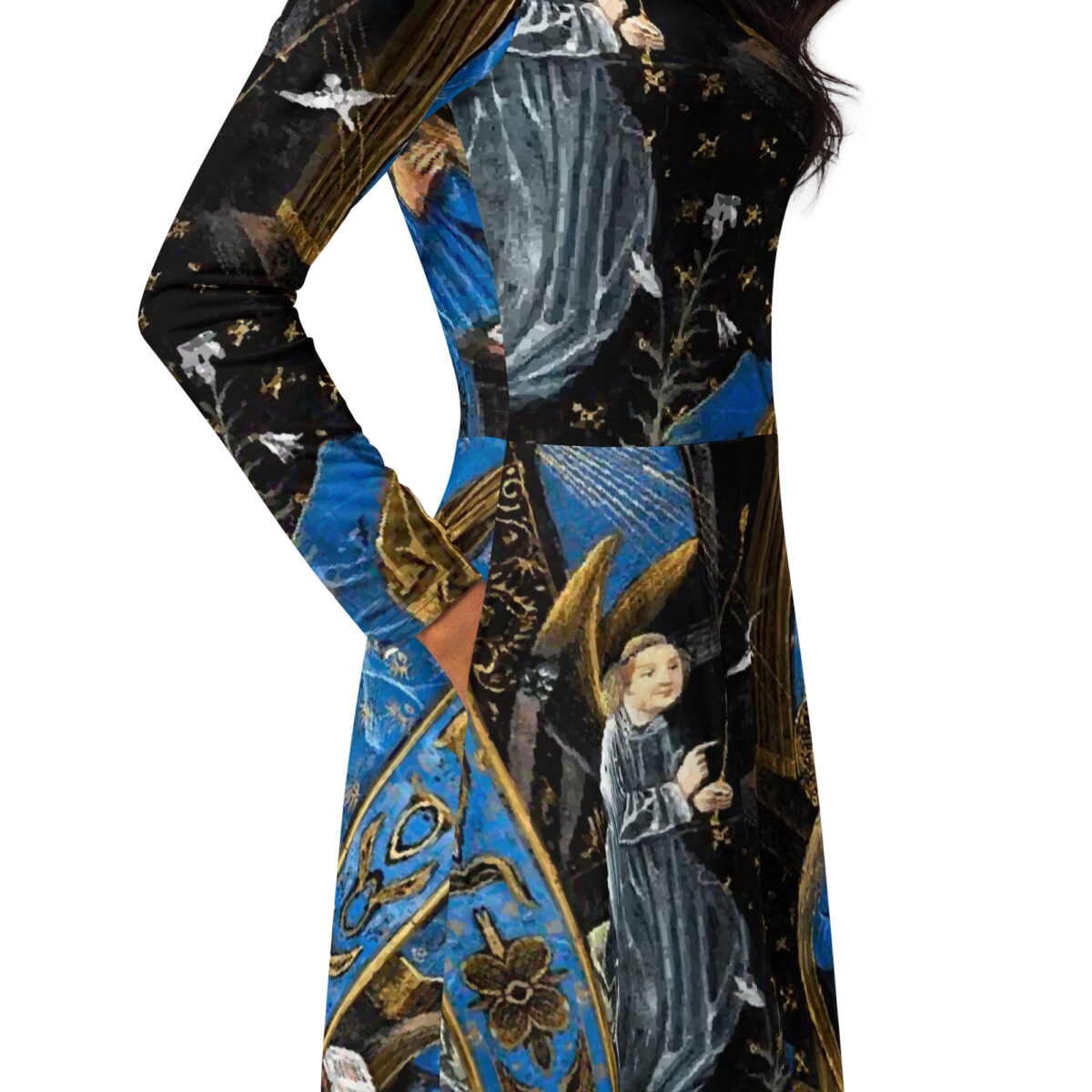 Black Blue Midi Dress - Image 2