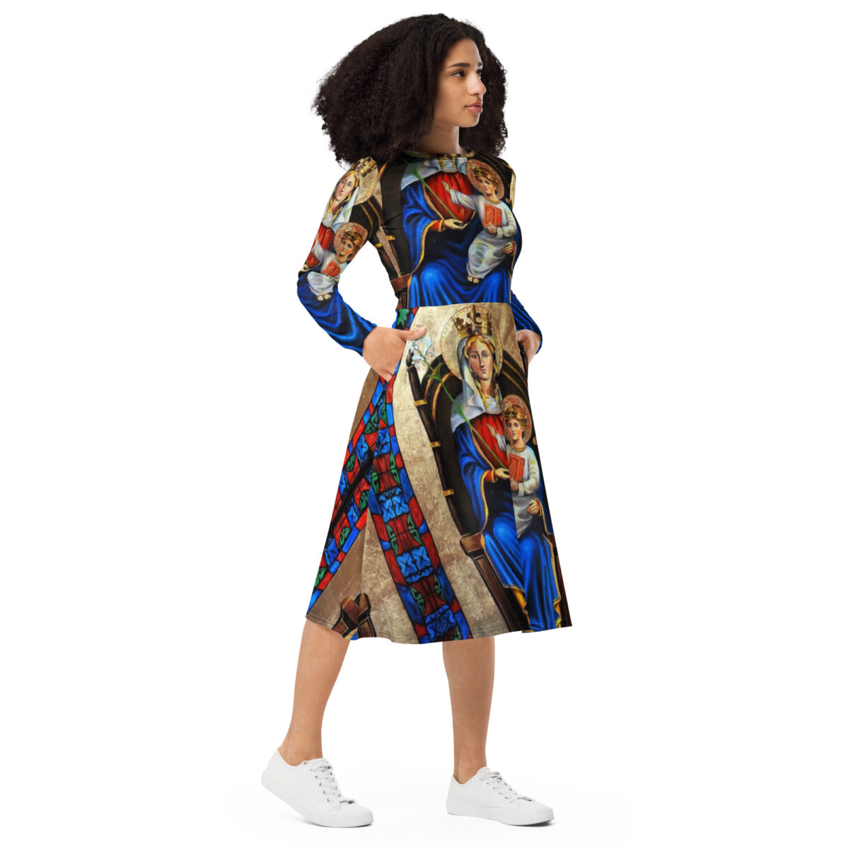 Blue White Midi Dress