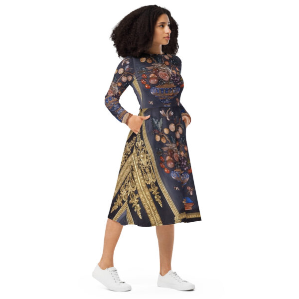 Purple Gold Midi Dress