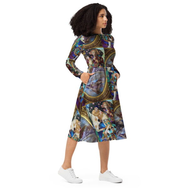 Gold Colorful Designer Midi Dress