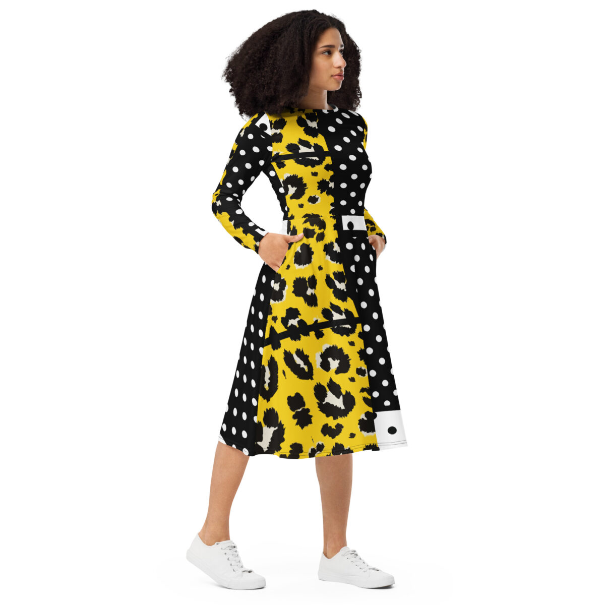 Polka Dots Yellow Midi Dress
