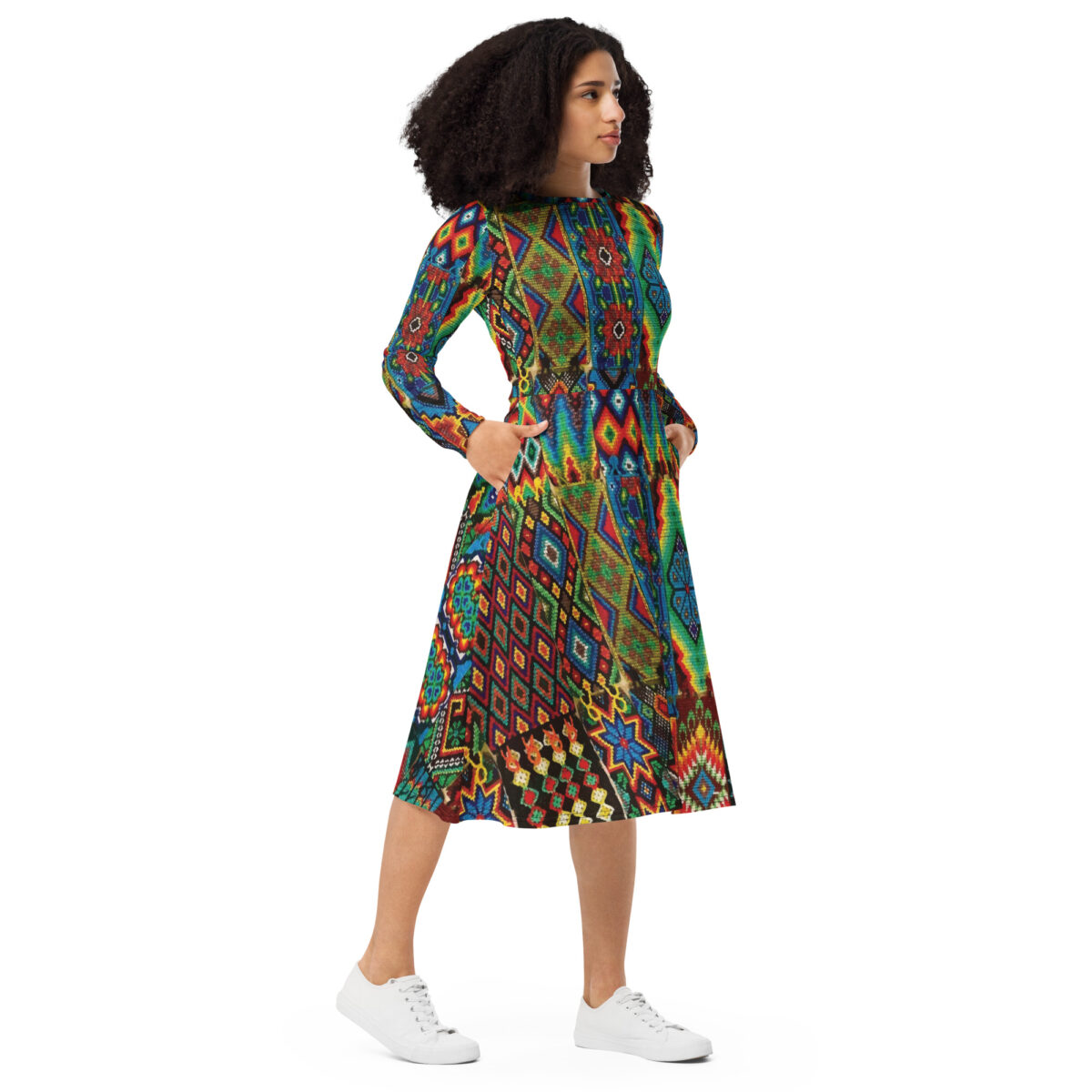 Native American Tribe Print Midi Dress