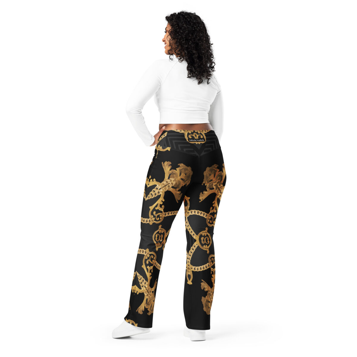 Flared Leggings Black Baroque Gold - Image 5