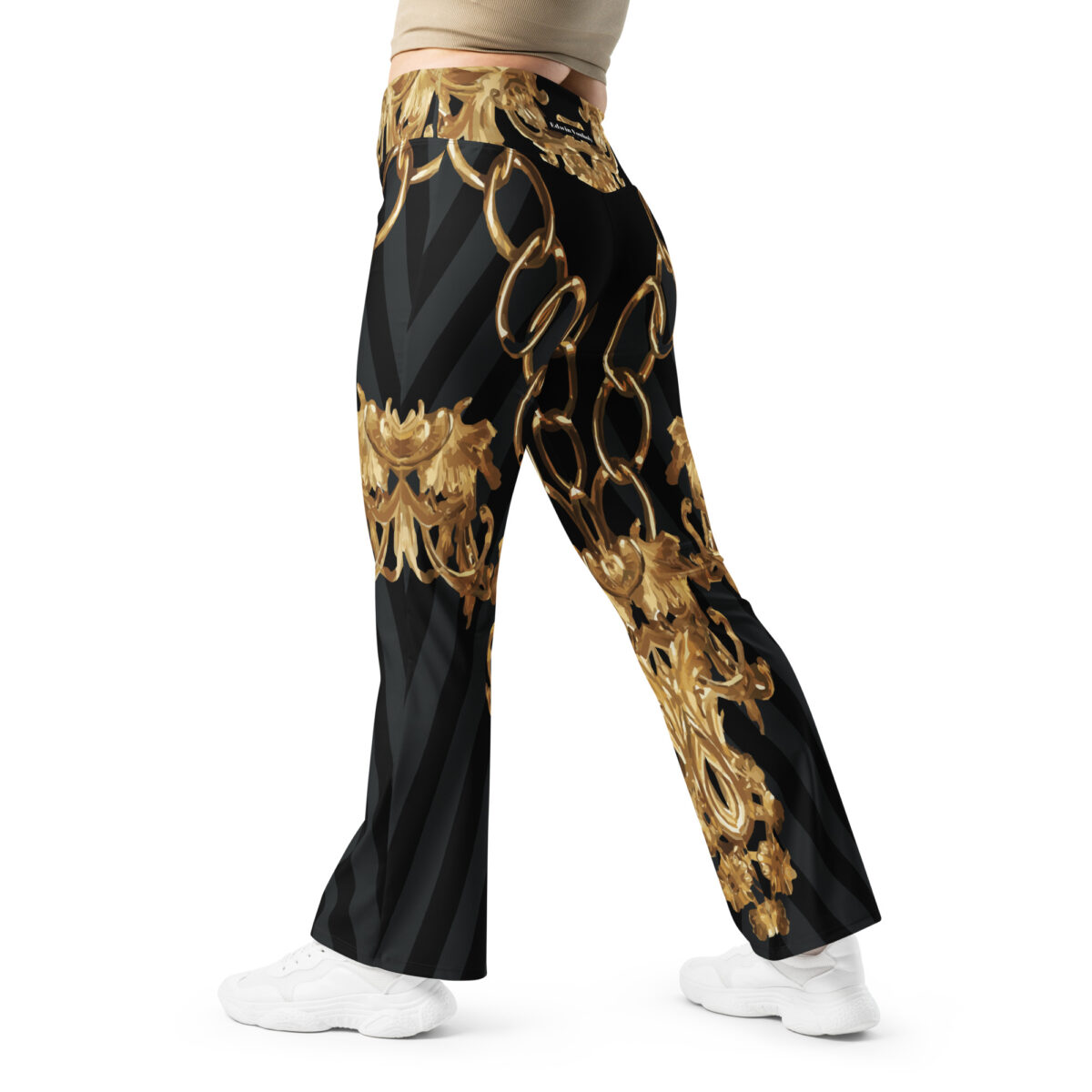 Flared Leggings For Women Black Gold - Image 2