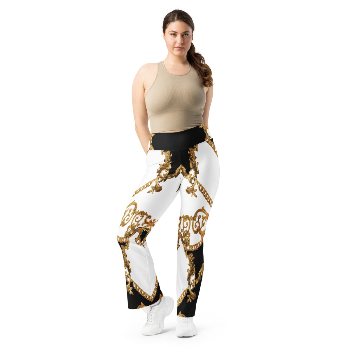 Flared Leggings White - Image 2