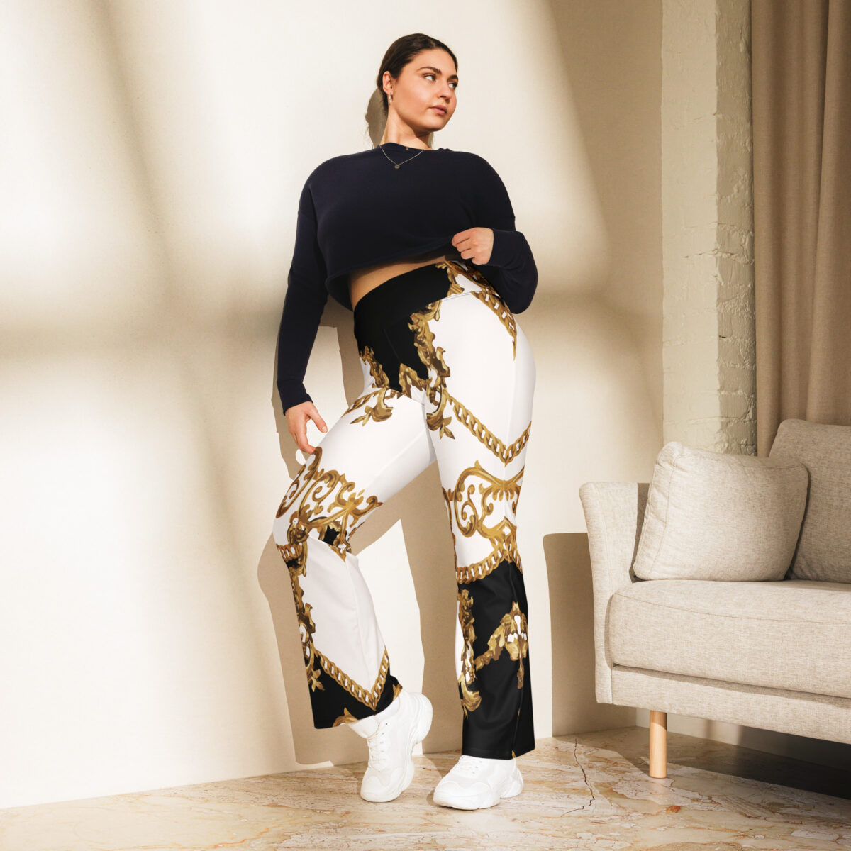 Flared Leggings White - Image 3