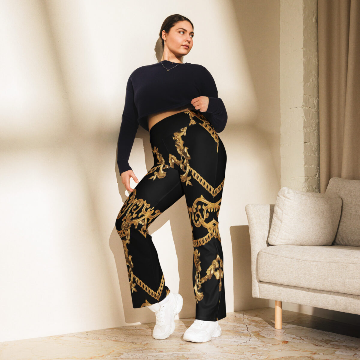Flared Leggings Black - Image 3