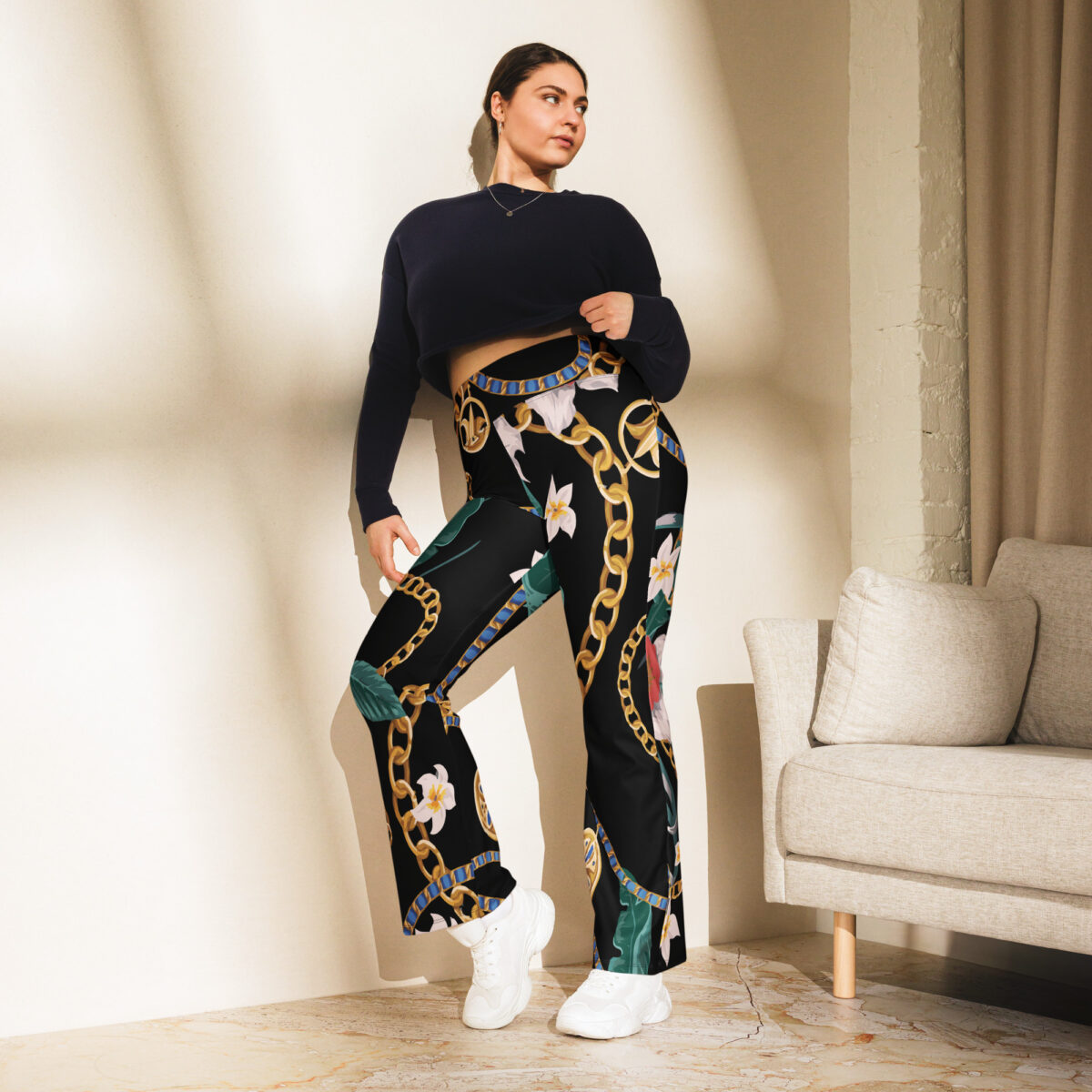 High Waist Flare Leggings Black - Image 4