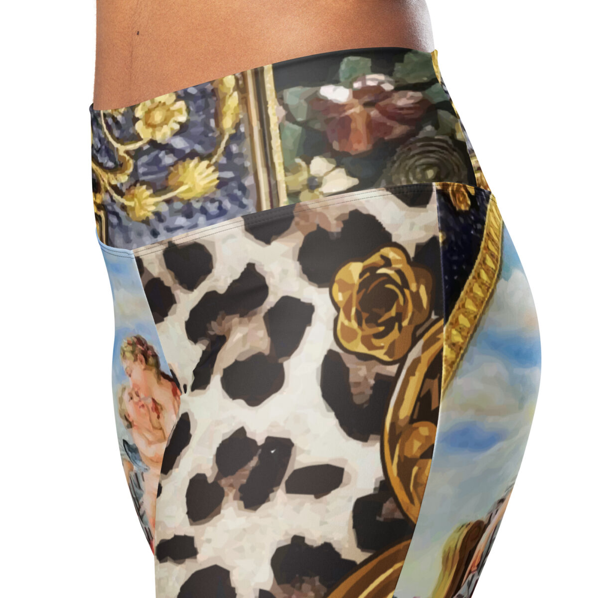 High Waist Flare Leggings Brown Leopard Animal Print - Image 6