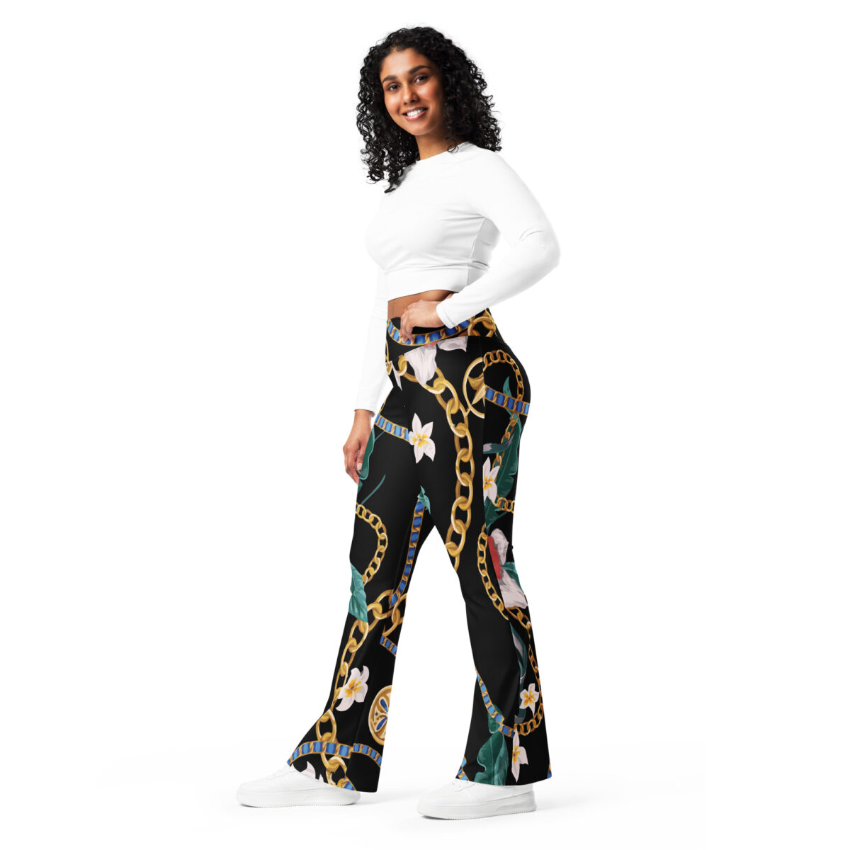 High Waist Flare Leggings Black - Image 7
