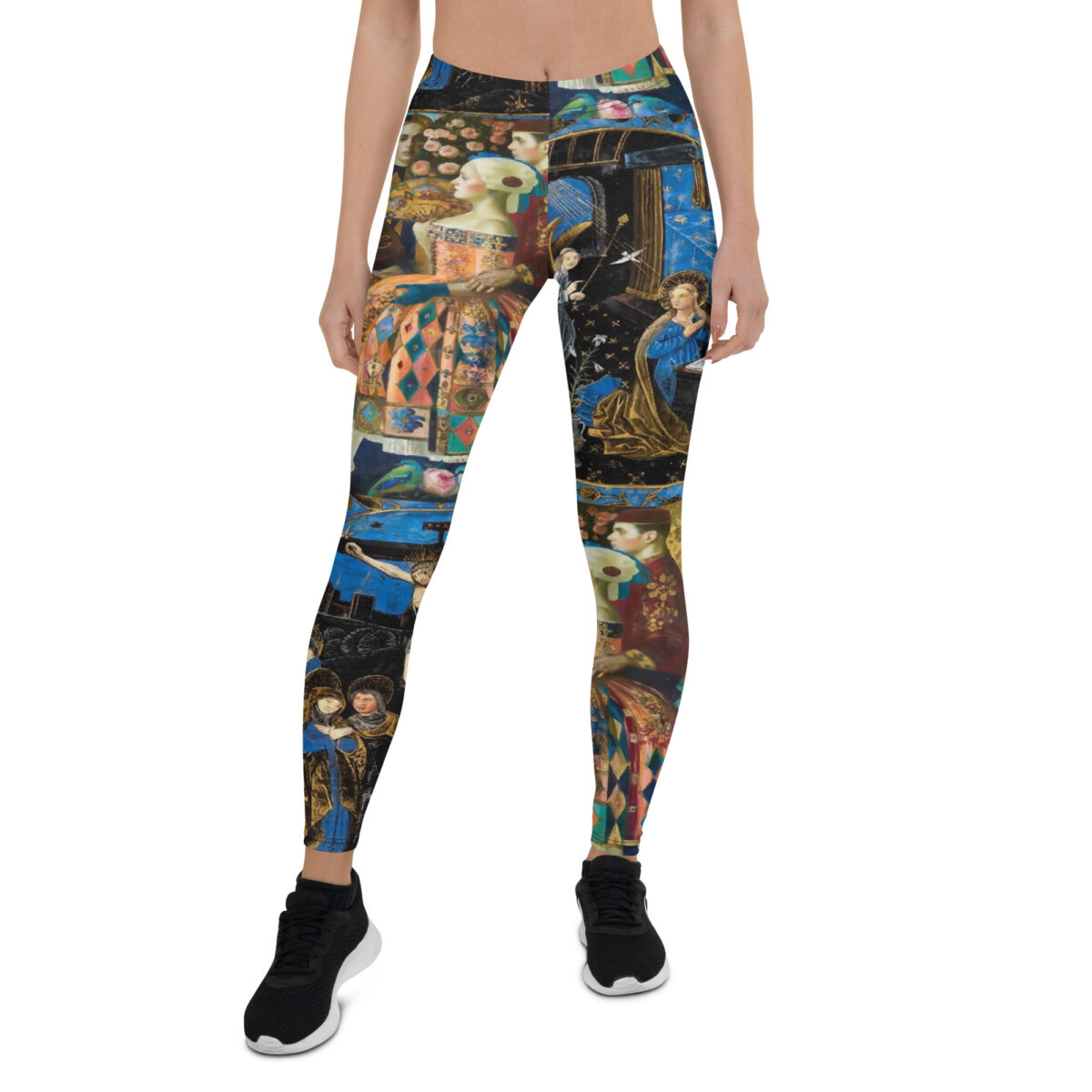 Leggings Printed Black Blue Pink - Image 2