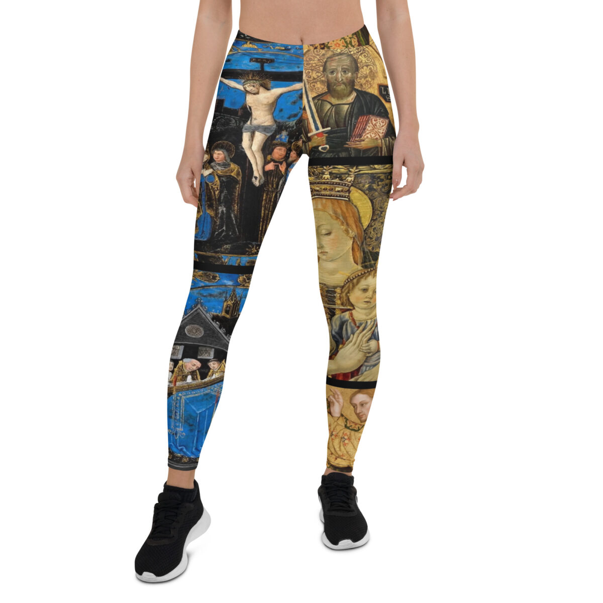 Leggings Printed Black Yellow Gold Blue - Image 2