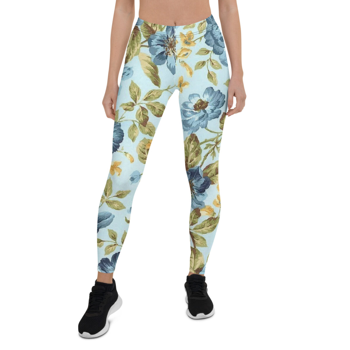 Leggings Floral Light Blue Green - Image 2