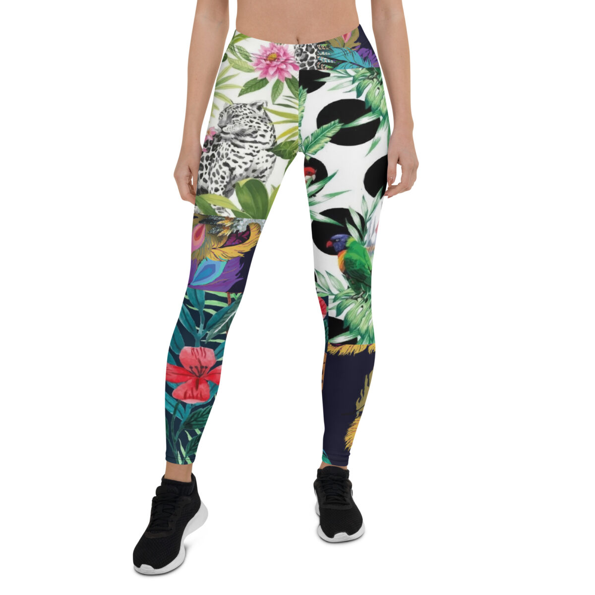 Leggings Floral White Green - Image 2