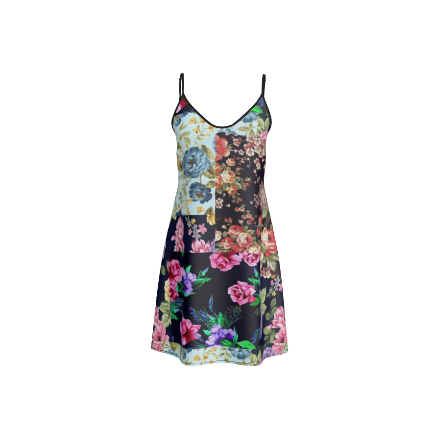 Short Silk Slip Dress | Floral