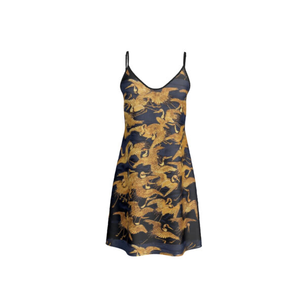 Short Silk Slip Dress | Golden Birds