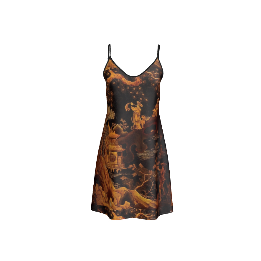 Short Silk Slip Dress | Black Bronze