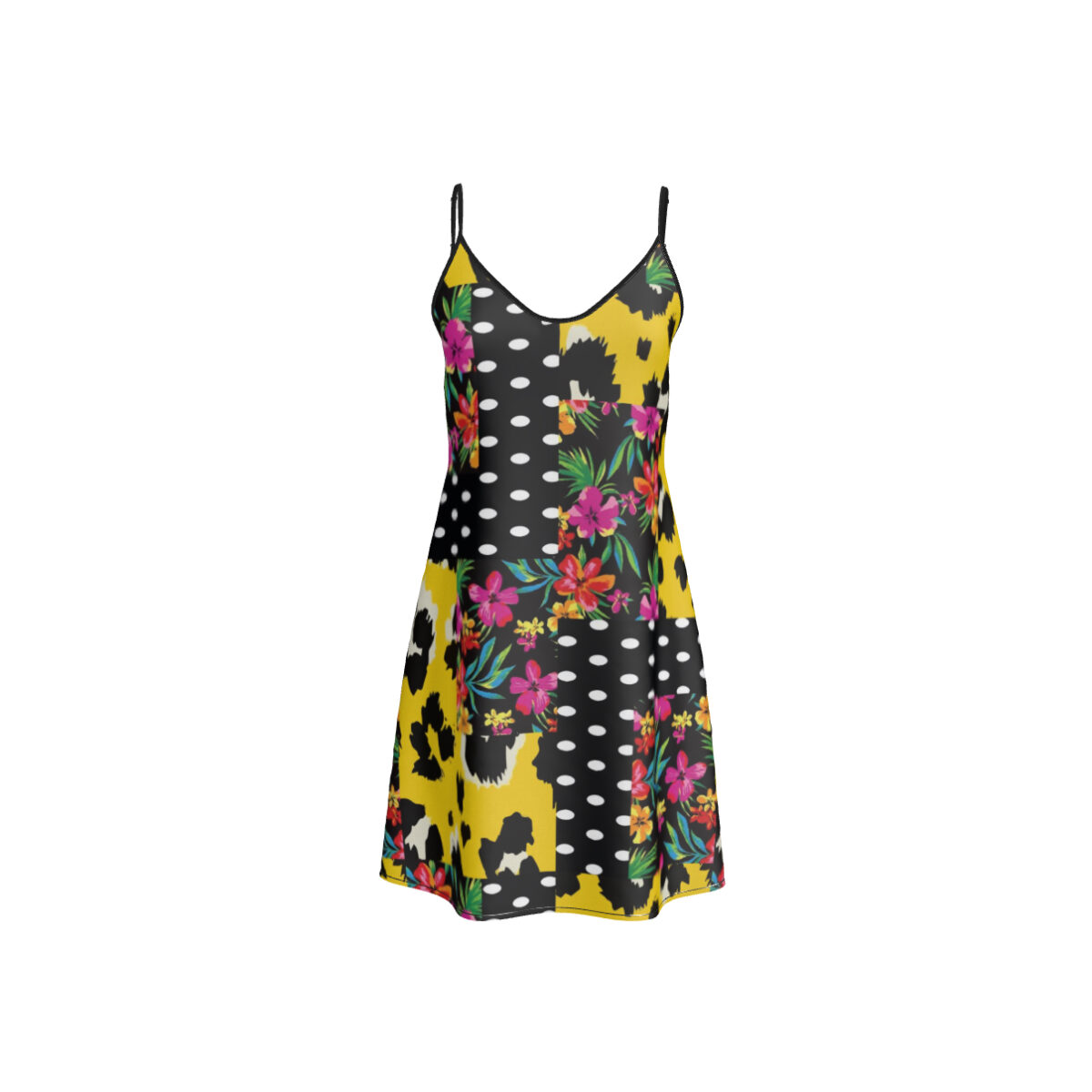 Short Silk Slip Dress | Polka Dots