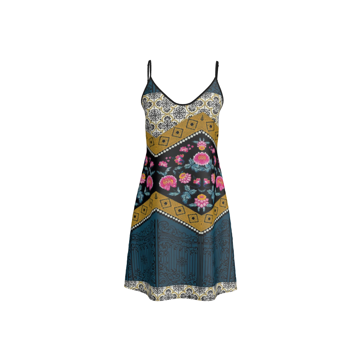 Short Silk Slip Dress | Floral