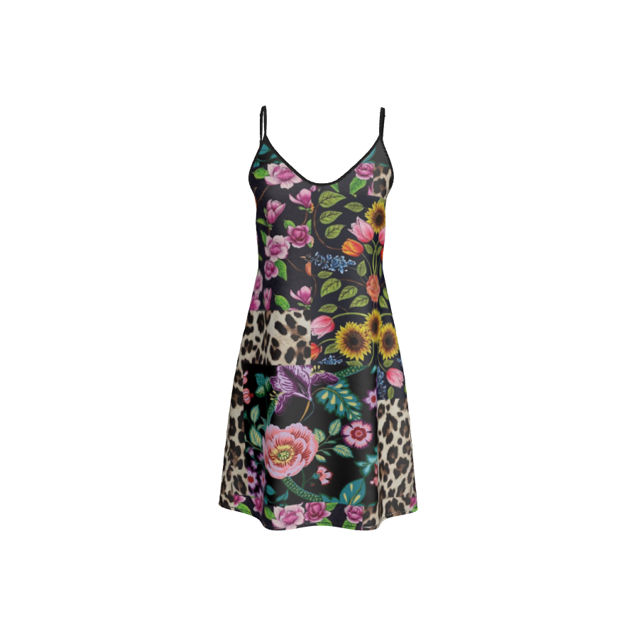 Short Silk Slip Dress | Floral