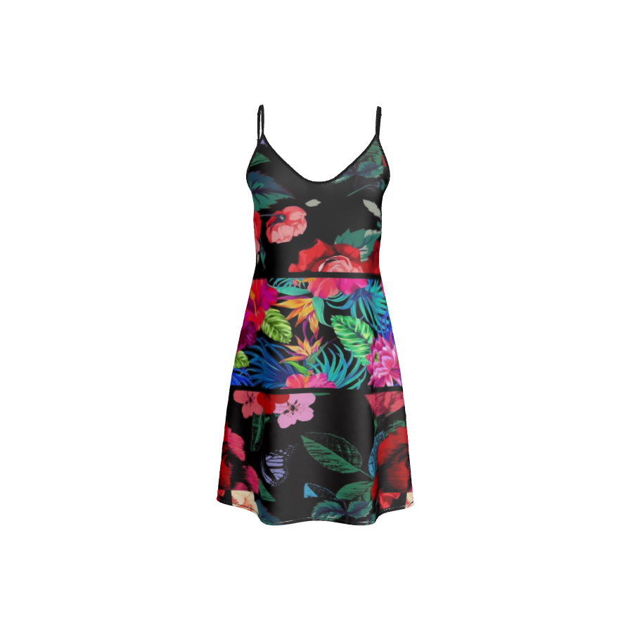 Short Silk Slip Dress | Floral