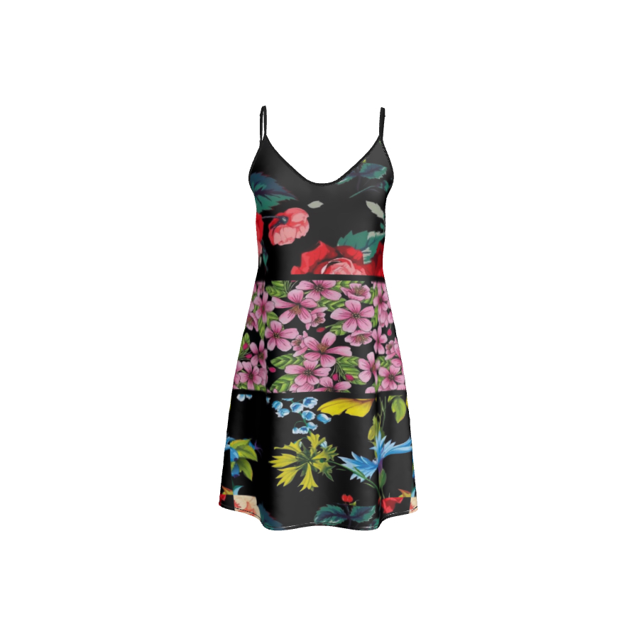 Short Silk Slip Dress | Floral