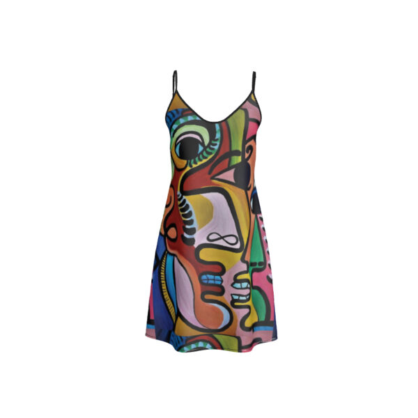 Short Silk Slip Dress | Colorful Art